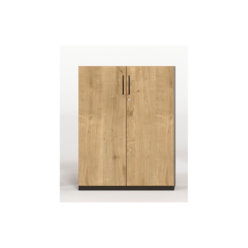 UpWiew Armoire poubelle inclinable en bois, double porte, 2 x 37 litres,  finition expresso + panneau supérieur noir : : Maison