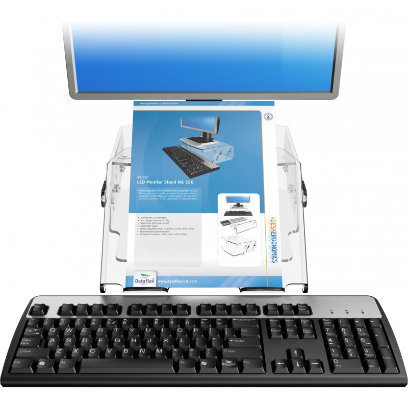 Dataflex Addit rehausseur ordinateur portable - réglable 450 - Acrylique  trans